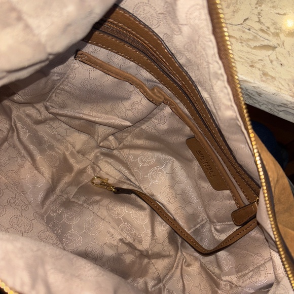 Michael Kors Rhea  Large Fringed Slouchy Dark Caramel Suede Shoulder Handbag - Picture 6 of 6